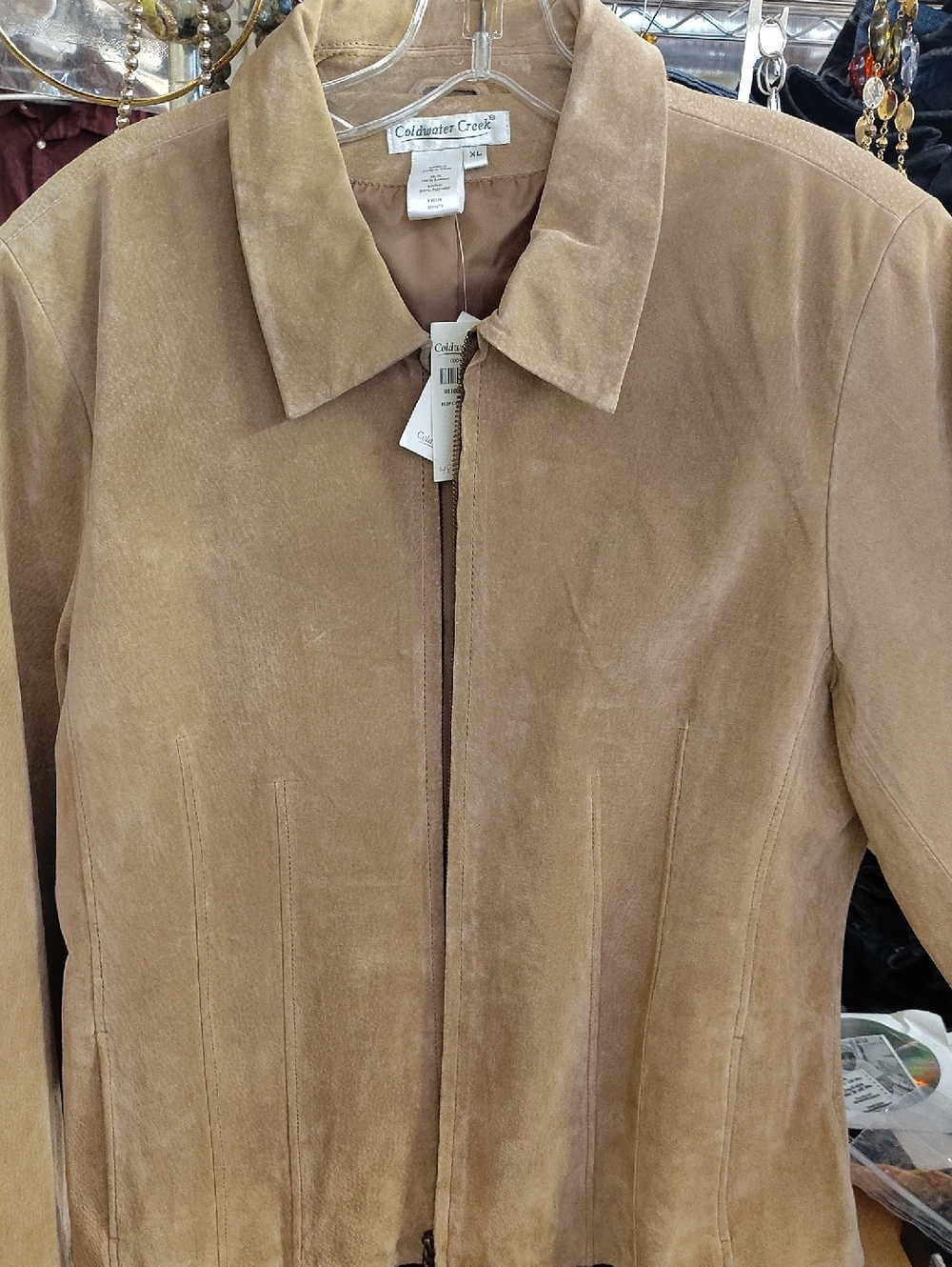 Coldwater Creek Women's Suede Zip Jacket — Light Brown